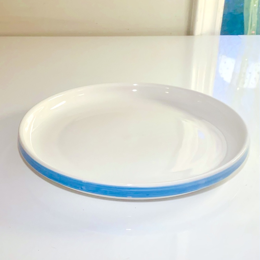 10.5” Mulberry Home Collection China Stackable Plate - Sky Blue Brushed Edge